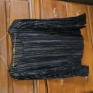 Express size Small blouse, black with gold stripes